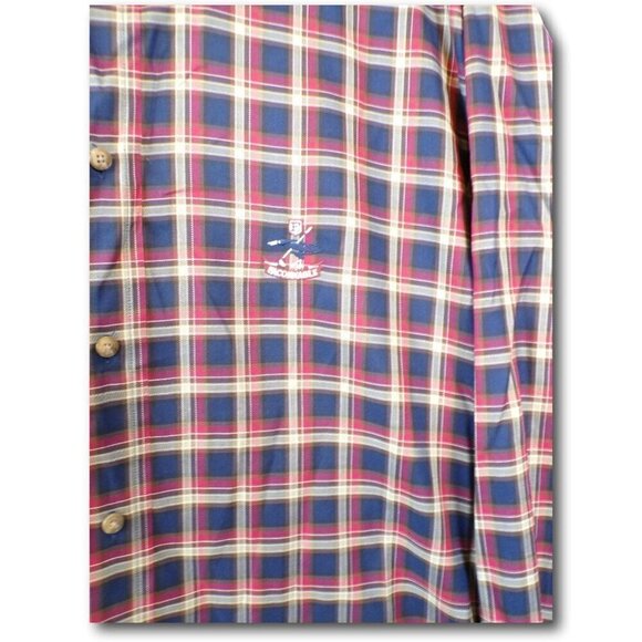 Mens Faconnable Plaid Button Down Shirt Size: L - Picture 3 of 4